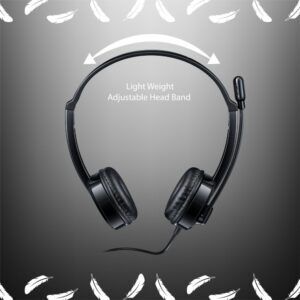 Rapoo H120 Stereo Wired On Ear Headphones With Microphone Noise-Reduction, Usb, Pc/Mac/Laptop/chrome OS - Black